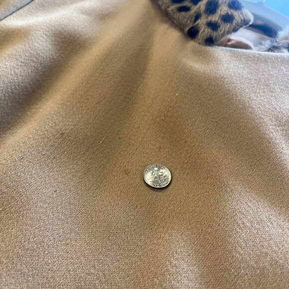 Jack Feit Coat Animal Print Vintage Union Made Fur Trim Size MED Tailored Chic - Picture 12 of 13